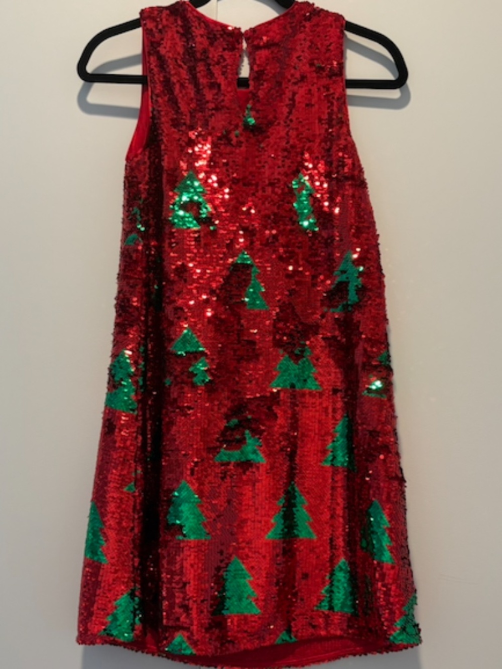 Cat & Jack Girls Reversible Sequin Christmas Tree Dress Size L 10/12 Holiday